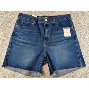 Levi Strauss Signature Womens 14 W32 Heritage High Rise 5" Jeans Shorts Stretch